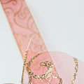 Pikkukuva 2 / 3: 1 rulla 10 jaardia Swirl Glitter Wired Ribbon Organza Sheer Ribbon - varastossa