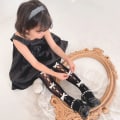 Miniatyrbild 4 av 8: Girl Tights e Bow Hollow Lace Girl Strumpor - high quality black with white S