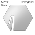 Pikkukuva 1 / 10: 10 Drink Marker Tags Vieras Nimikyltti SILVER HEXAGONAL - log Silver Hexagonal-Hexagonal