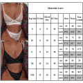 Pikkukuva 3 / 3: Naisten alusvaatteet Pitsi Alusvaatteet Set Push Up Bra Thong Yöasut - korkea laatu white S
