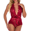 Pikkukuva 2 / 6: Seksikäs naisten alusvaatteet Lace Deep V Body Teddy Nightwear - korkealaatuinen red XL