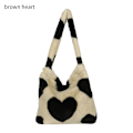 Miniatyrbild 2 av 10: Fluffig axelväska Shoppingväska - stock brown heart