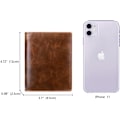 Miniatyrbild 5 av 5: Herrplånbok RFID Blocking Bifold-plånbok Mjukt Äkta Läder Brun - spot sales
