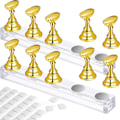 Miniatyrbild 1 av 5: Nageltips Hållare Akryl Nail Art Practice Stativ Magnetisk - stock Guld 2 Set