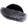 Miniatyrbild 8 av 10: Kvinnor vinter varm hatt mjuk fluffig faux päls trimmade mössor - spot sales Svart