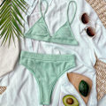 Miniatyrbild 6 av 9: Dam 2-delad baddräkt med hög midja Bikini Set Push Up Beachwear - high quality Red L