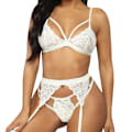 Pikkukuva 1 / 7: Sexy Naisten Alusvaatteet Bra Party Strings Set Alusvaatteet Valkoinen - varastossa XL