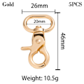 Pikkukuva 1 / 10: 5 kpl Irrotettavat Snap Hook Trigger Clips GOLD 20MM - spot ale Gold 20mm