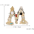 Pikkukuva 2 / 5: 26 kirjaimen rintakorut Värikäs emaliaakkoset Pin Pearl Crystal - laadukas