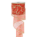 Pikkukuva 1 / 3: 1 rulla 10 jaardia Swirl Glitter Wired Ribbon Organza Sheer Ribbon - varastossa