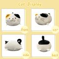 Miniatyrbild 3 av 3: Xishao 23,6 tum söt katt plysch kudde fylld squishy djur cylindrisk kroppskudde, supermjuk fet katt Knubbig kattunge sover Kawaii kudde-vit - on stock White 23.6"