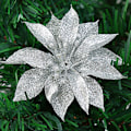 Miniatyrbild 1 av 2: 10 st julkonstgjorda blomma Xmas Tree Party Dekor prydnad - high quality sliver
