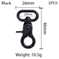 Pikkukuva 1 / 10: 5 irrotettavaa Snap Hook Trigger Clips MUSTA 20MM - korkea laatu Black 20mm