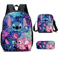 Miniatyrbild 1 av 7: 3st Lilo & Stitch Ryggsäck Lunchväska Case Set - on stock A