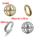 Pikkukuva 2 / 10: Astronomical Ball Ring Finger Rings Pyörivä simpukka GOLD 9 - varastossa