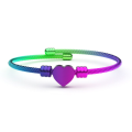Miniatyrbild 1 av 10: Kärlekshjärta Charm Armband Stålrep Armband MULTICOLOR - on stock Multicolor