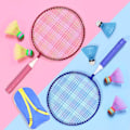 Miniatyrbild 9 av 10: 1 Set Barn Badmintonracket Dubbelracket BLÅ - on stock blue