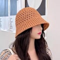 Miniatyrbild 4 av 5: Handgjorda Virkade Floppy Top Sommar Hattar Hopfällbar Kupolhink - on stock Red