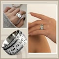 Pikkukuva 10 / 10: Double Dandelion Kaiverretut Kirjaimet Meditaatio Spinner Ring - Stock 12