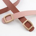 Miniatyrbild 9 av 10: Läder brett bälte Guldnål Spänne Midjeband ROSA - on stock pink