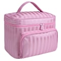 Miniatyrbild 2 av 4: Vikbar resesminkförvaringsväska Vattentät Stripe Organizer - spot försäljning pink