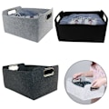 Miniatyrbild 8 av 10: Filt Förvaring Korg Kläder Organizer Diverse Container LIGHT - stock Light grey L