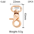 Pikkukuva 1 / 10: 5 kpl Irrotettavat Snap Hook Trigger Clips GOLD 15MM - spot ale Gold 15mm