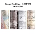 Pikkukuva 2 / 6: 4 rullaa/setti Washi Tape itseliimautuva teippi DIY Stickers - varastossa