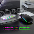 Pikkukuva 3 / 7: Langaton LED-hiiri Ladattava Slim Silent Mouse 2.4G - varastossa Black