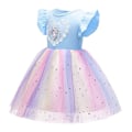 Miniatyrbild 7 av 9: Unicorn Princess Tulle Ruffle Klänning för flickor - high quality Light Blue 7-8 Years