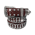 Miniatyrbild 1 av 10: Bling Diamond Läder Bältesnål Spänne Midjeband - on stock coffee