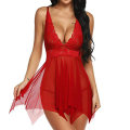 Pikkukuva 1 / 4: Naisten Exige Nightwear Mesh V-kaula kir Mini Dress Alusvaatteet - varastossa red S
