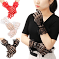 Pikkukuva 9 / 10: Fishnet Mesh Gloves Morsiushanskat RED - spot-myynti Red