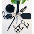 Miniatyrbild 1 av 4: 1 Hel Set Självförsvar Nyckelring Set För Kvinnor Säkerhet Personlig - stock