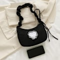 Miniatyrbild 7 av 10: Muoti Naisten Olkalaukut Nylon Sling Bag - stock black