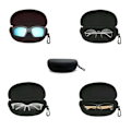 Pikkukuva 3 / 8: Vetoketjulliset aurinkolasit Hard Case Glasses Aurinkolasit Protector - varastossa DARK GREY