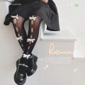 Miniatyrbild 8 av 8: Girl Tights e Bow Hollow Lace Girl Strumpor - high quality White with purple M