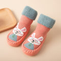 Pikkukuva 6 / 10: 1 pari vauvan liukumattomat lattiasukat Fuzzy Shoes BLUE 14cm - korkea laatu Blue 14cm