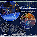 Miniatyrbilde 3 av 5: Animert Julelys Snøballkamp Rammedekorasjon Glødende Snømann & Pingvin