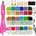 Pikkukuva 1 / 5: Rhinestone-asetin, Applicator Toolkit, Hot Fixed Wand Bedazzler Kit, 4080 kpl, Ab Crystal, Kirkas, 14 Väriä, 7 Kärkeä, 4 Jalokivikokoa, Pinsetit, , Jewel Pi