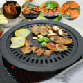 Miniatyrbilde 2 av 5: Rundt jern koreansk grillpanne Bbq Non-stick kokekarsett med stativsett