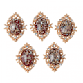 Miniatyrbillede 1 af 5: 5 Legering Ovale Cabochon Acryl Krystal Knapper Til Smykkefremstilling I Hvid