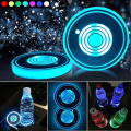 Miniatyrbillede 1 af 5: Led Bil Kopholder Lys, 7 Farver Skiftende Usb Opladning Måtte Vandtæt Kop Pad, Led Indvendig Atmosfære Lampe Dekoration Lys Bil Tilbehør (2stk) (