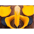 Miniatyrbilde 3 av 4: Mango Splitter, Mangokutter, Rustfritt Stål Mango Slicer, med Myke Håndtak, Bærbar, Gul