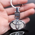 Miniatyrbilde 3 av 5: 3D Bilsykkel Nøkkelring Tilbehør Inlay Blankt Krystall Dobbeltsidig Logo Sink Legering Metall