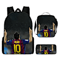 Pikkukuva 1 / 4: 3 kpl/setti jalkapalloilija Lionel Messi reppu opiskelijan koululaukku J satchel