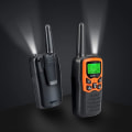 Miniatyrbilde 5 av 5: Voksen Langdistanse Intercom med 22 FRS-kanaler, Familieintercom med LED-lommelykt VOX LCD-skjerm for fotturer Camping Reise (Oransje 2-pakning)