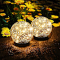 Miniatyrbillede 1 af 5: Solcelle udendørs lampe, 2 stk. solcelle havelampe, ip65 ip65 jordspyd solcellelampe til landskab, fortov, græsplæne, trappe, terrasse (1