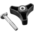 Miniatyrbilde 4 av 5: Trekantmutter for gressklipper, skrue, mutter, trekantgrep, knott, mutter, bolt, reservedeler (svart) (1 stk.)