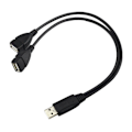 Miniatyrbillede 2 af 2: Usb 2.0 A 1 Han Til 2 Dobbelt Hun Data Hub Usb Opladningseffekt Y